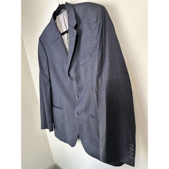 Andrew Fezza Men's Blazer Sport coat Jacket  armpit to armpit 45 inches Blue - Picture 6 of 15